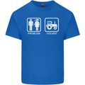 Tractor Problem Solved Driver Farmer Funny Mens Cotton T-Shirt Tee Top Royal Blue