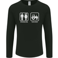 Tractor Problem Solved Driver Farmer Funny Mens Long Sleeve T-Shirt Black