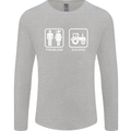 Tractor Problem Solved Driver Farmer Funny Mens Long Sleeve T-Shirt Sports Grey