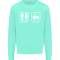 Tractor Problem Solved Driver Farmer Funny Mens Sweatshirt Jumper Peppermint