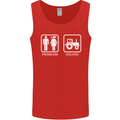 Tractor Problem Solved Driver Farmer Funny Mens Vest Tank Top Red