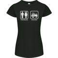 Tractor Problem Solved Driver Farmer Funny Womens Petite Cut T-Shirt Black