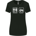 Tractor Problem Solved Driver Farmer Funny Womens Wider Cut T-Shirt Black