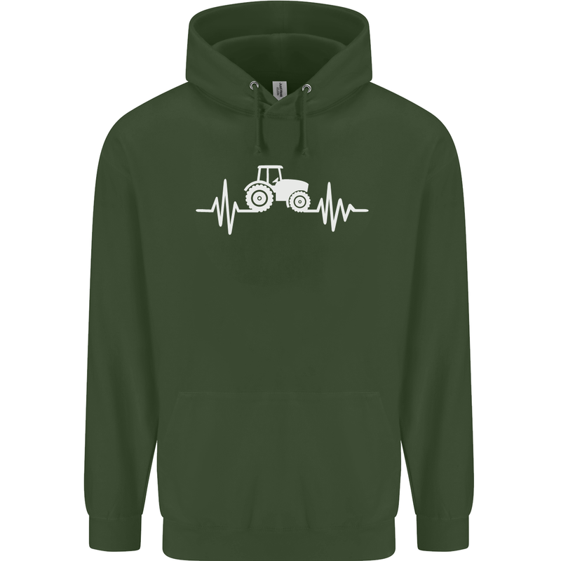 Tractor Pulse Childrens Kids Hoodie Forest Green
