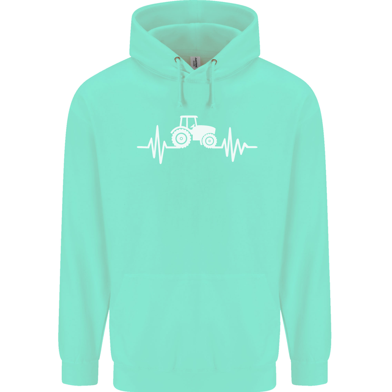 Tractor Pulse Childrens Kids Hoodie Peppermint