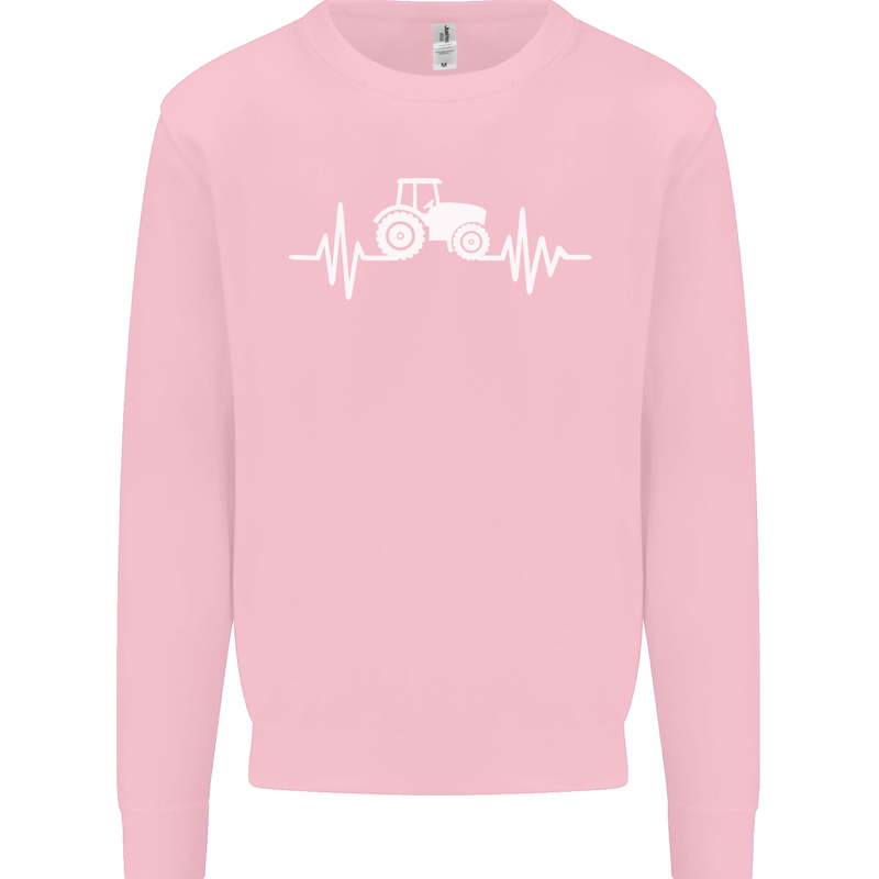 Tractor Pulse Kids Sweatshirt Jumper Light Pink