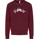 Tractor Pulse Kids Sweatshirt Jumper Maroon