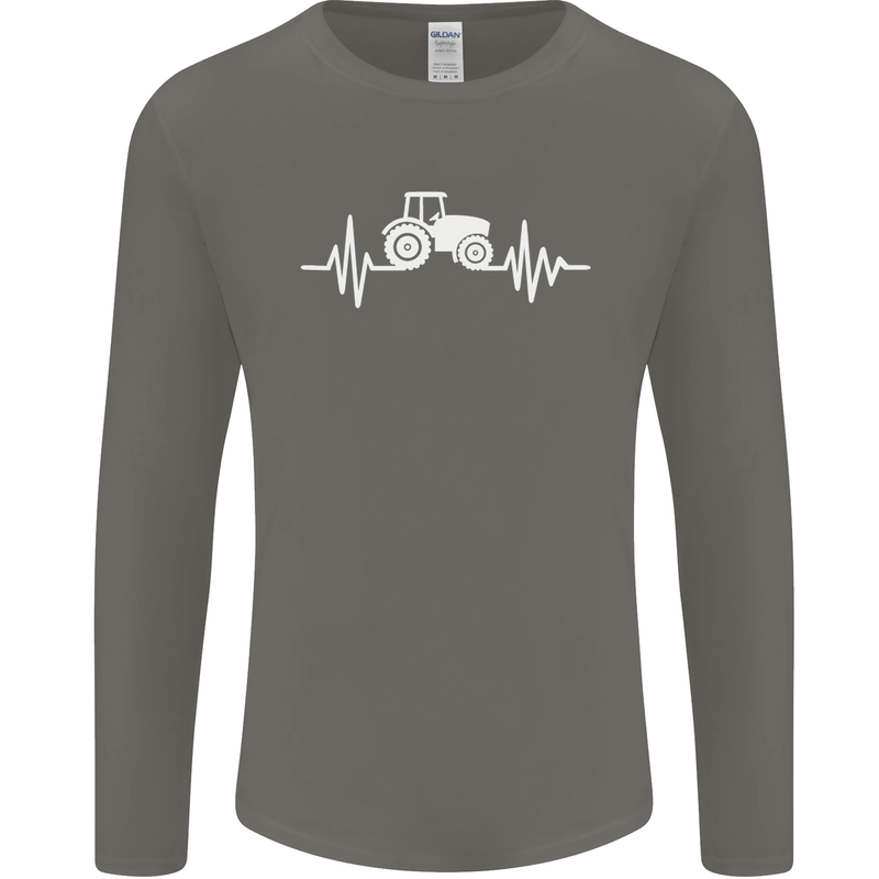Tractor Pulse Mens Long Sleeve T-Shirt Charcoal