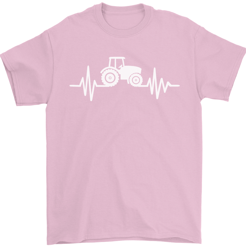 Tractor Pulse Mens T-Shirt Cotton Gildan Light Pink