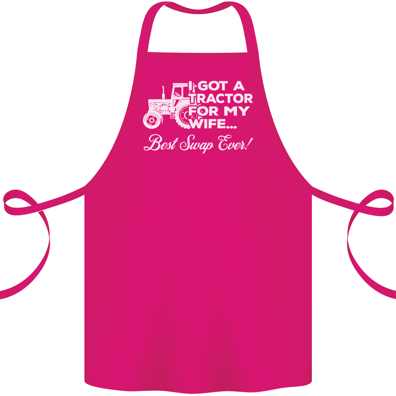 Tractor for My Wife Best Swap Ever Farmer Cotton Apron 100% Organic Pink