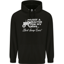 Tractor for My Wife Best Swap Ever Farmer Mens 80% Cotton Hoodie Black