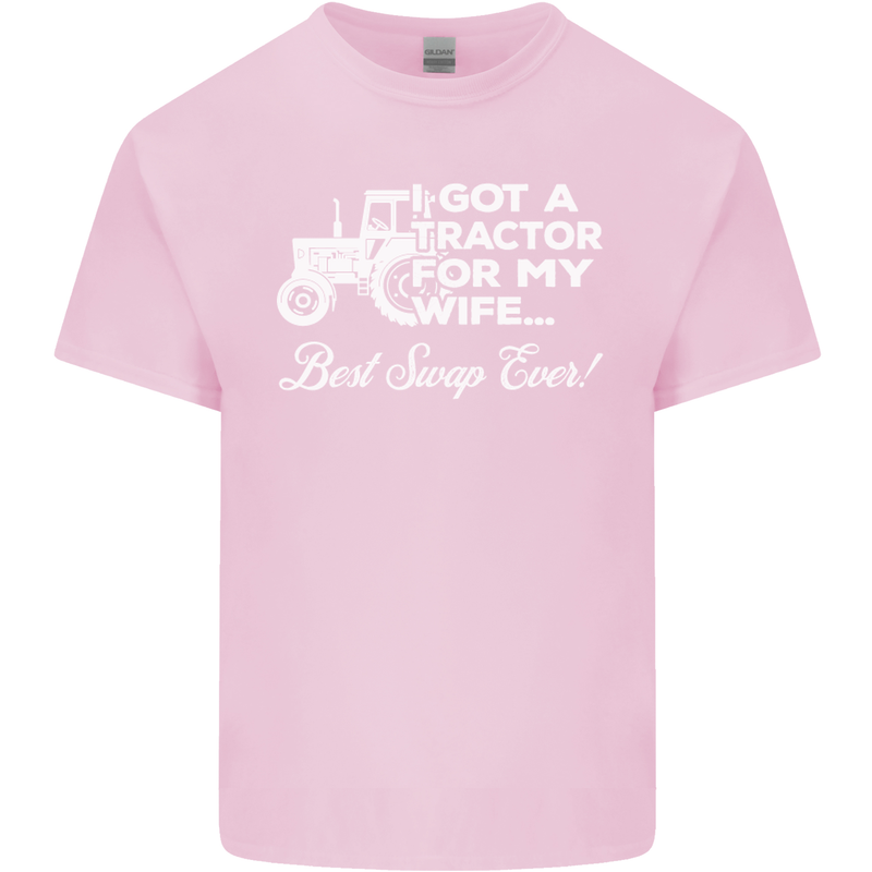 Tractor for My Wife Best Swap Ever Farmer Mens Cotton T-Shirt Tee Top Light Pink