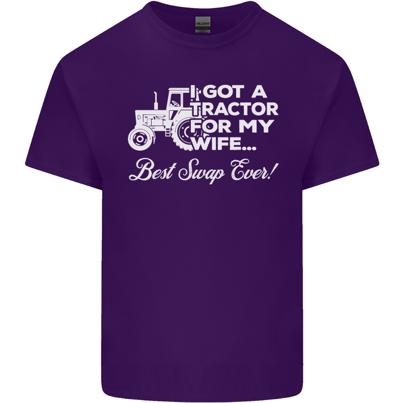 Tractor for My Wife Best Swap Ever Farmer Mens Cotton T-Shirt Tee Top Purple