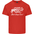 Tractor for My Wife Best Swap Ever Farmer Mens Cotton T-Shirt Tee Top Red