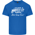 Tractor for My Wife Best Swap Ever Farmer Mens Cotton T-Shirt Tee Top Royal Blue