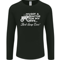 Tractor for My Wife Best Swap Ever Farmer Mens Long Sleeve T-Shirt Black