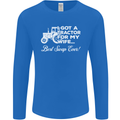 Tractor for My Wife Best Swap Ever Farmer Mens Long Sleeve T-Shirt Royal Blue