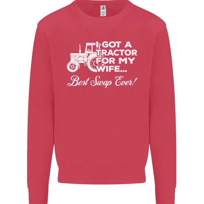 Tractor for My Wife Best Swap Ever Farmer Mens Sweatshirt Jumper Heliconia