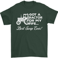 Tractor for My Wife Best Swap Ever Farmer Mens T-Shirt Cotton Gildan Forest Green