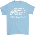 Tractor for My Wife Best Swap Ever Farmer Mens T-Shirt Cotton Gildan Light Blue