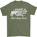 Tractor for My Wife Best Swap Ever Farmer Mens T-Shirt Cotton Gildan Military Green