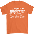 Tractor for My Wife Best Swap Ever Farmer Mens T-Shirt Cotton Gildan Orange