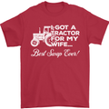 Tractor for My Wife Best Swap Ever Farmer Mens T-Shirt Cotton Gildan Red