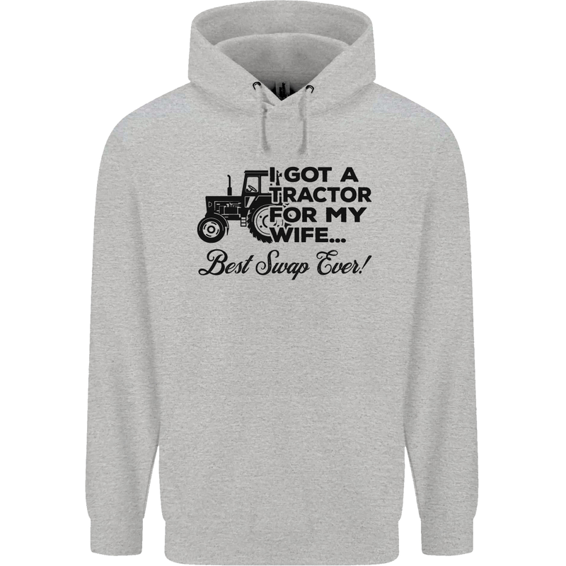 Tractor for My Wife Best Swap Ever Farming Mens 80% Cotton Hoodie Sports Grey