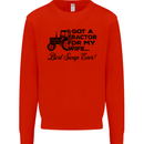 Tractor for My Wife Best Swap Ever Farming Mens Sweatshirt Jumper Bright Red