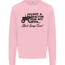 Tractor for My Wife Best Swap Ever Farming Mens Sweatshirt Jumper Light Pink