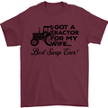 Tractor for My Wife Best Swap Ever Farming Mens T-Shirt Cotton Gildan Maroon