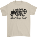 Tractor for My Wife Best Swap Ever Farming Mens T-Shirt Cotton Gildan Sand