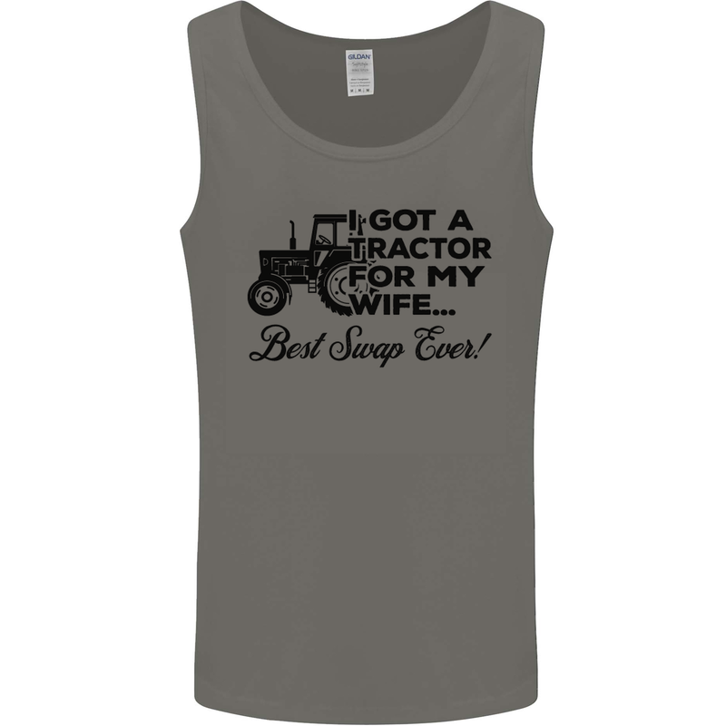 Tractor for My Wife Best Swap Ever Farming Mens Vest Tank Top Charcoal
