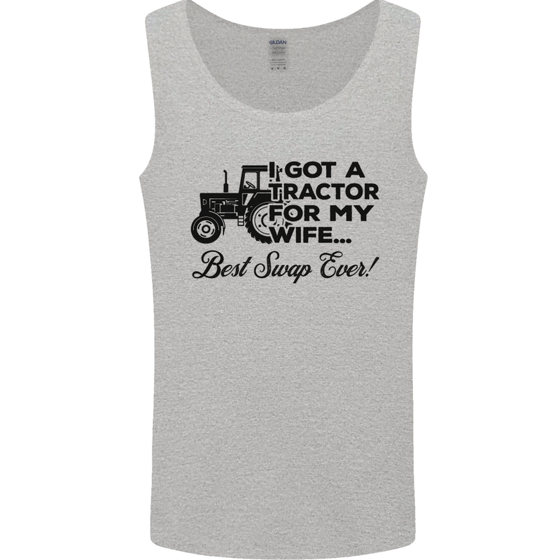 Tractor for My Wife Best Swap Ever Farming Mens Vest Tank Top Sports Grey