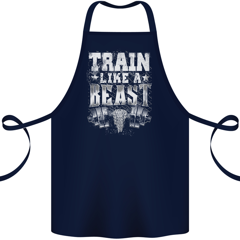 Train Like a Beast Gym Training Top Cotton Apron 100% Organic Navy Blue