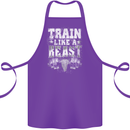 Train Like a Beast Gym Training Top Cotton Apron 100% Organic Purple