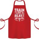 Train Like a Beast Gym Training Top Cotton Apron 100% Organic Red