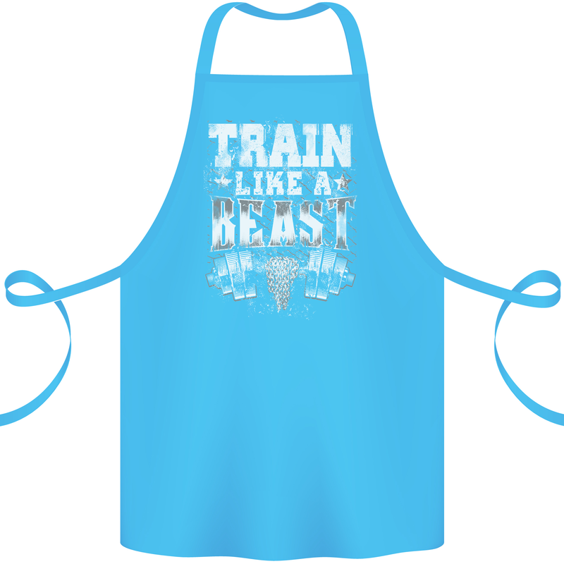 Train Like a Beast Gym Training Top Cotton Apron 100% Organic Turquoise