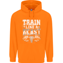 Train Like a Beast Gym Training Top Mens 80% Cotton Hoodie Orange