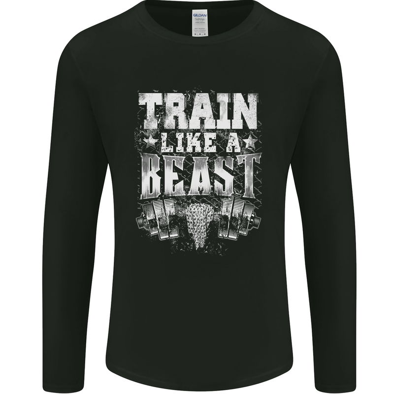 Train Like a Beast Gym Training Top Mens Long Sleeve T-Shirt Black