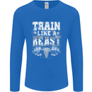 Train Like a Beast Gym Training Top Mens Long Sleeve T-Shirt Royal Blue