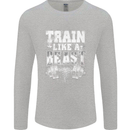 Train Like a Beast Gym Training Top Mens Long Sleeve T-Shirt Sports Grey
