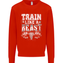 Train Like a Beast Gym Training Top Mens Sweatshirt Jumper Bright Red