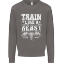 Train Like a Beast Gym Training Top Mens Sweatshirt Jumper Charcoal