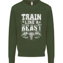 Train Like a Beast Gym Training Top Mens Sweatshirt Jumper Forest Green