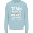 Train Like a Beast Gym Training Top Mens Sweatshirt Jumper Light Blue