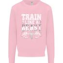 Train Like a Beast Gym Training Top Mens Sweatshirt Jumper Light Pink
