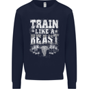 Train Like a Beast Gym Training Top Mens Sweatshirt Jumper Navy Blue