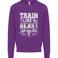 Train Like a Beast Gym Training Top Mens Sweatshirt Jumper Purple