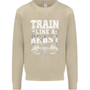 Train Like a Beast Gym Training Top Mens Sweatshirt Jumper Sand